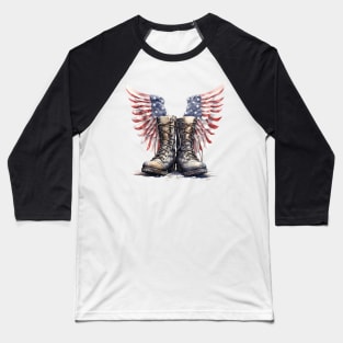 PTSD Awareness - American Flag Military Support America Baseball T-Shirt